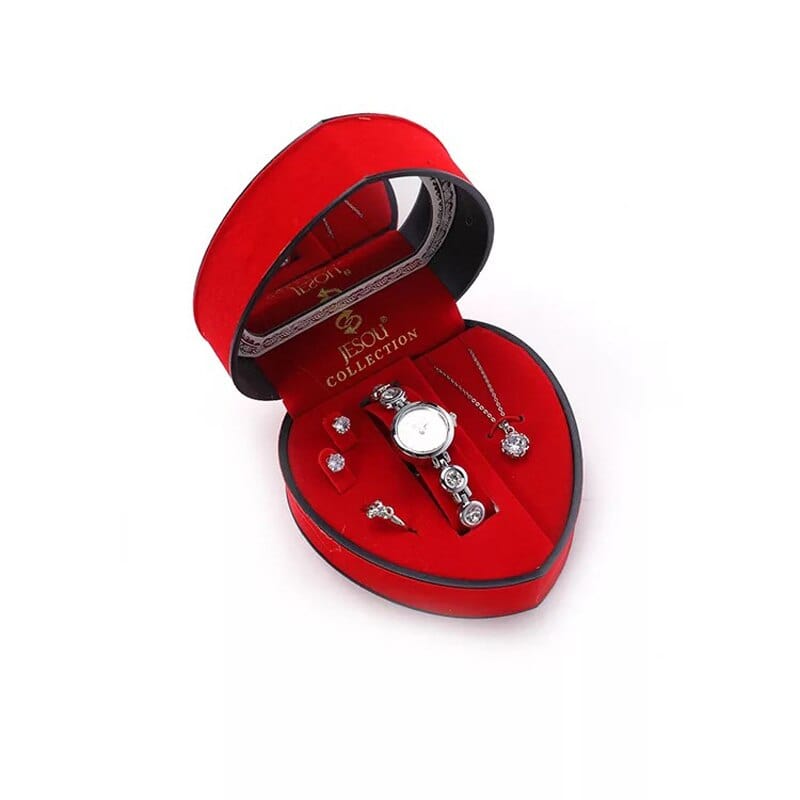 Cadeau showroom Argent Coffret cadeau cœur cristal doré