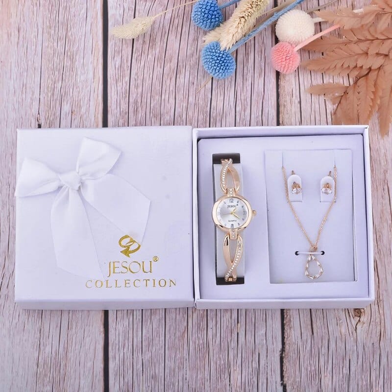Cadeau showroom Blanc 2 Coffret bijoux ensemble de 3 pièces