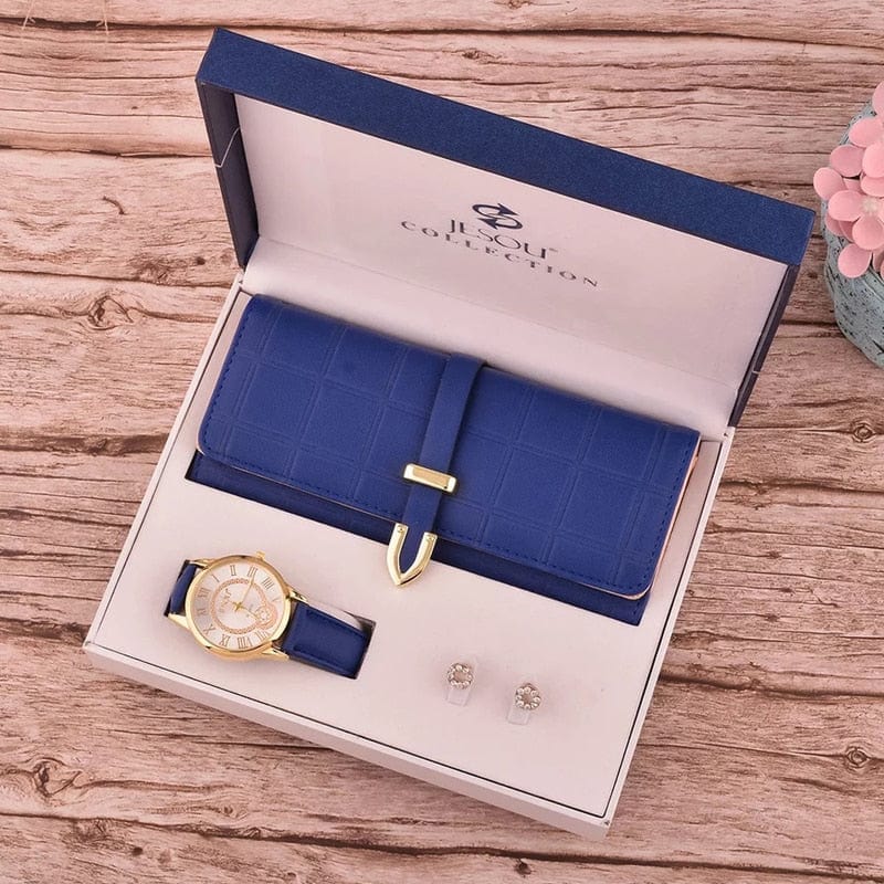 Cadeau showroom Blue set Cadeau femme bijoux 3 pièces