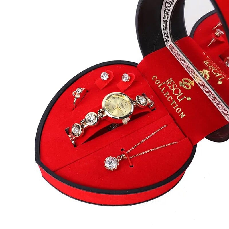 Cadeau showroom Coffret cadeau cœur cristal doré