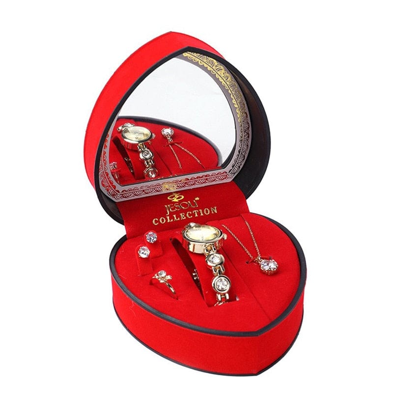 Cadeau showroom Coffret cadeau cœur cristal doré