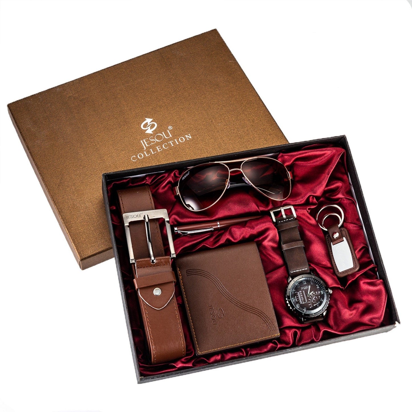 Cadeau showroom Marron 1 Coffret cadeau 6 pièces pour hommes