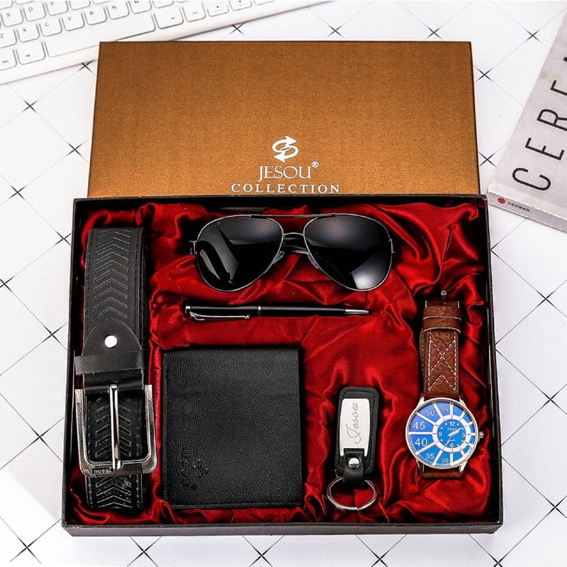 Cadeau showroom Marron 2 Coffret cadeau 6 pièces pour hommes