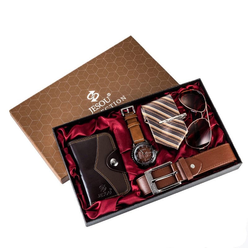 Cadeau showroom Marron Coffret cadeau 5 pièces cuir