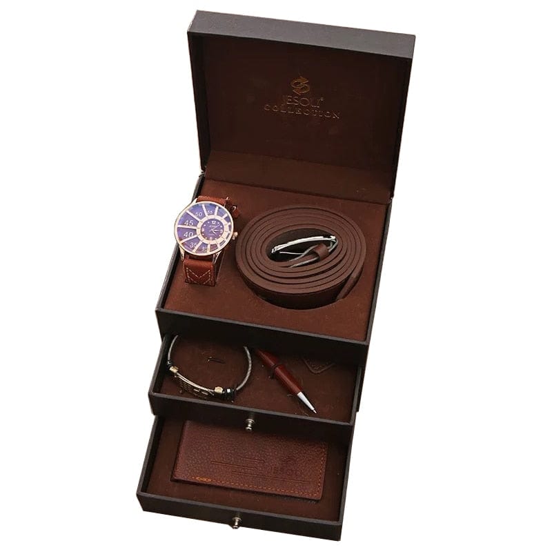Cadeau showroom Marron Coffret cadeau ensemble de luxe pour hommes