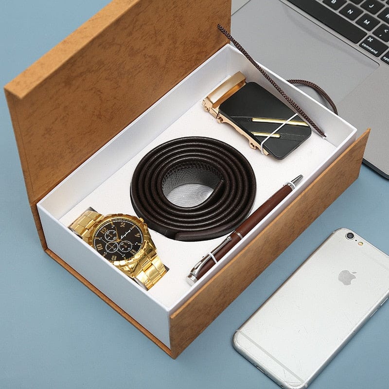 Cadeau showroom Marron Coffret cadeau montre en acier