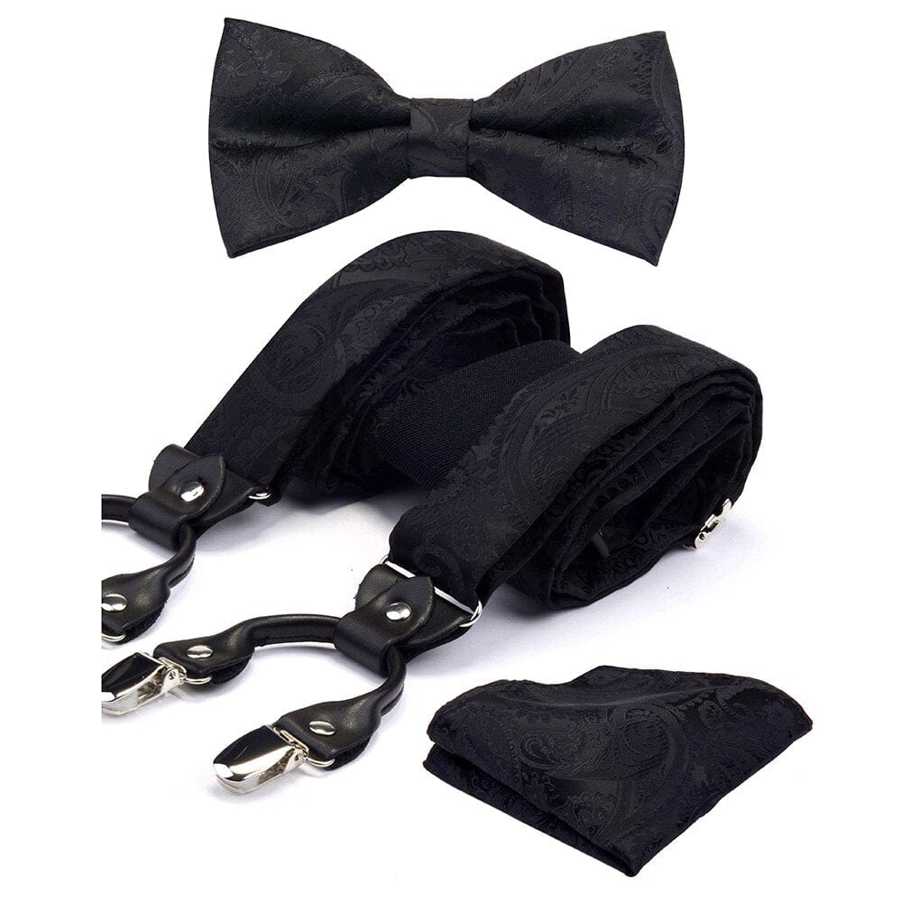 Cadeau showroom Noir Bretelles Nœud Papillon et Pochette