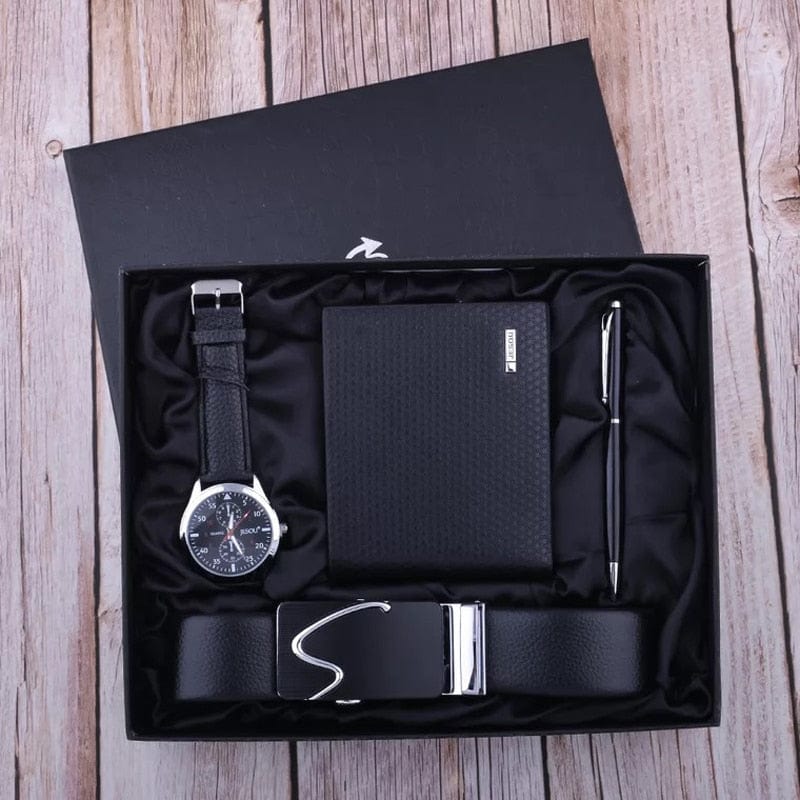 Cadeau showroom Noir Coffret cadeau portefeuille pliable, stylo à bille