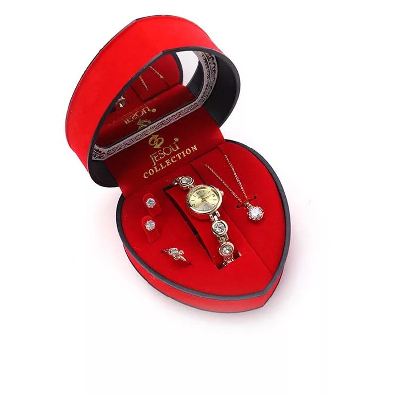 Cadeau showroom Or Coffret cadeau cœur cristal doré