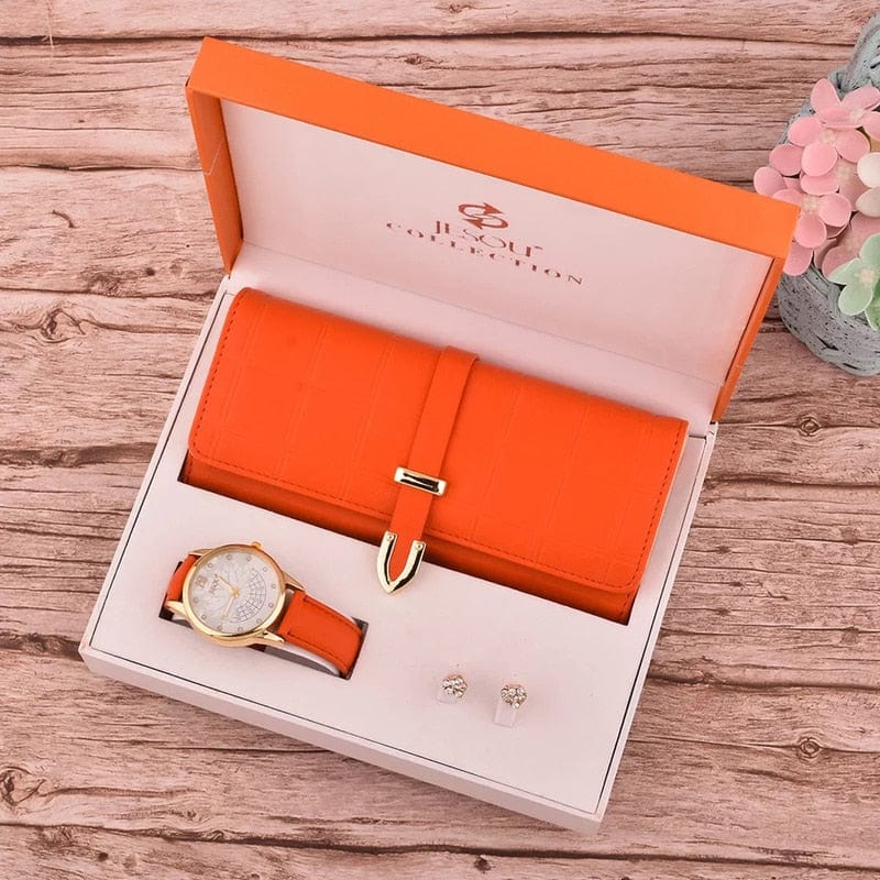 Cadeau showroom Orange set Cadeau femme bijoux 3 pièces