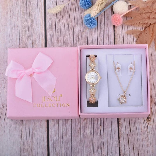 Cadeau showroom Rose 1 Coffret bijoux ensemble de 3 pièces