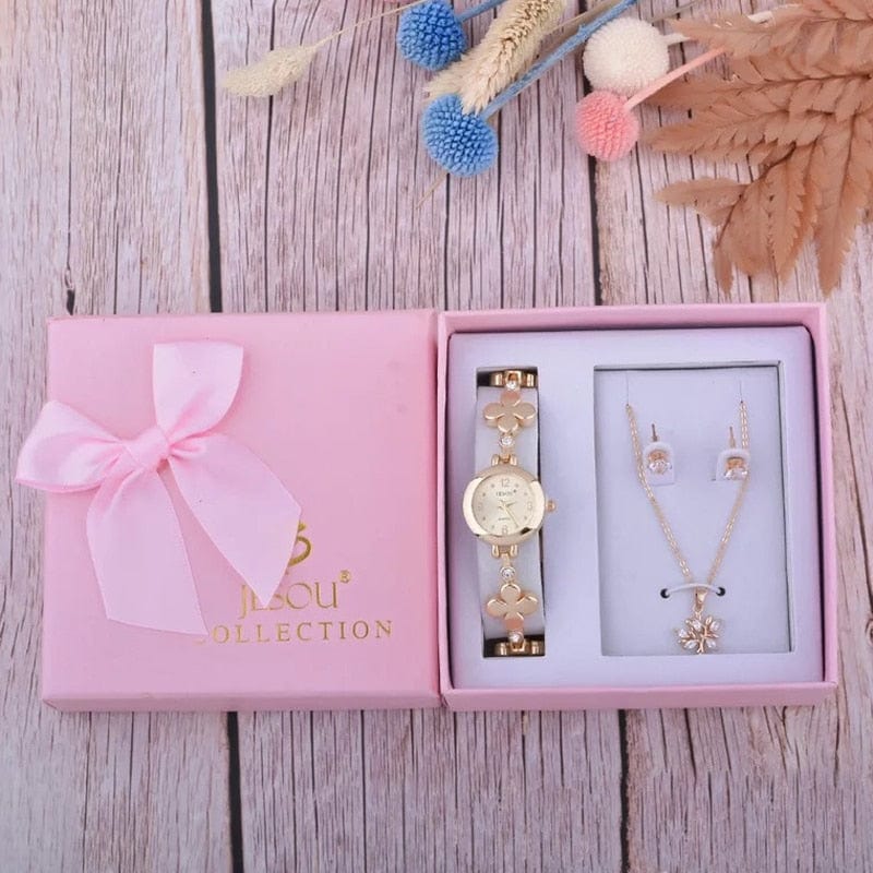 Cadeau showroom Rose 2 Coffret bijoux ensemble de 3 pièces