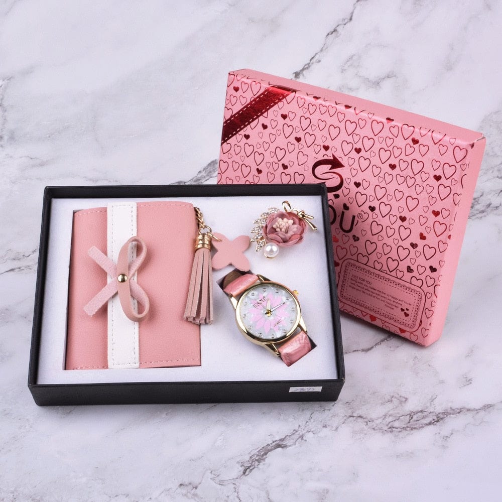 Cadeau showroom Rose Coffret femme ensemble 3 pièces