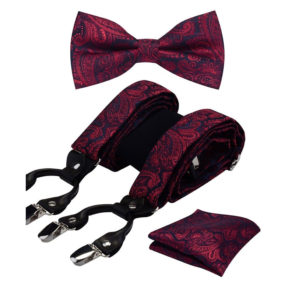 Cadeau showroom Rouge Bretelles Nœud Papillon et Pochette