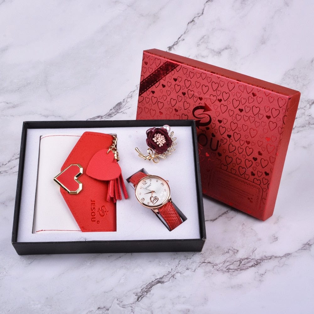 Cadeau showroom Rouge Coffret femme ensemble 3 pièces