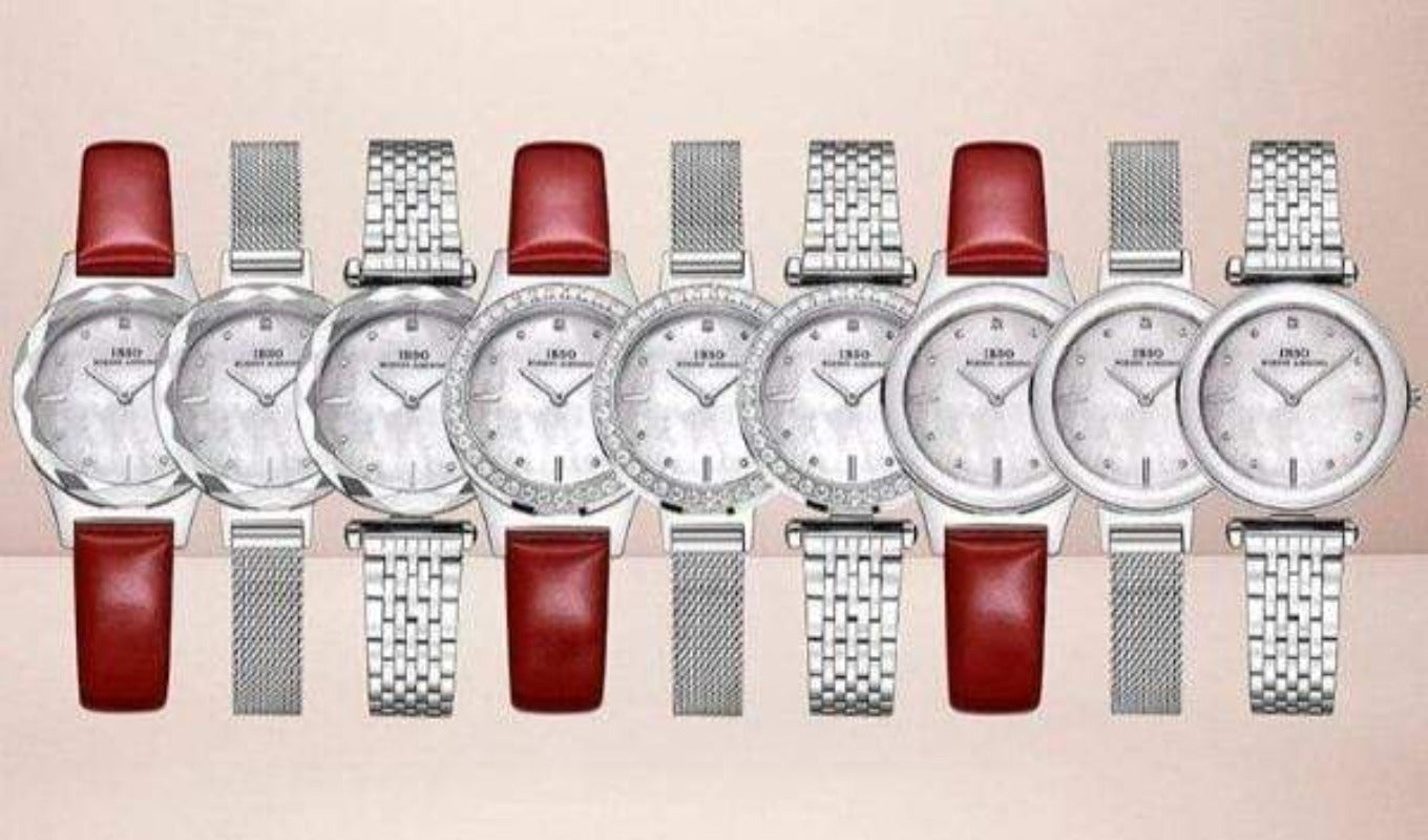 Montre femme Ensemble bijoux Femme Montre-bracelet en acier inoxydable argenté de mode élégante
