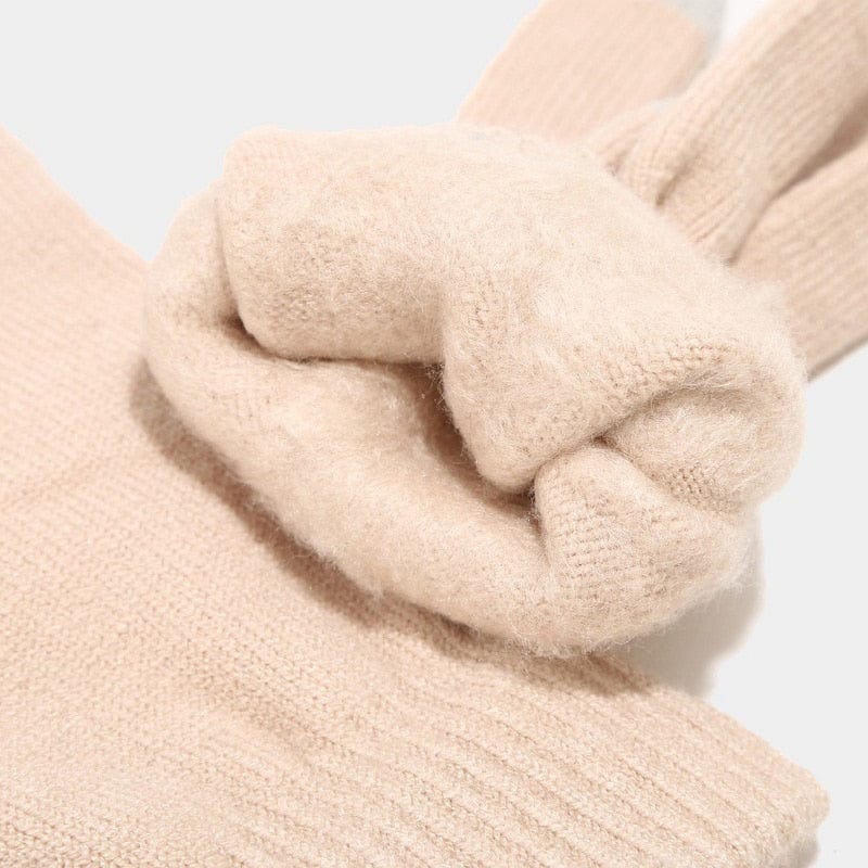 Showroom-Cadeau Ensemble gants et écharpes, bonnet en laine épaisse