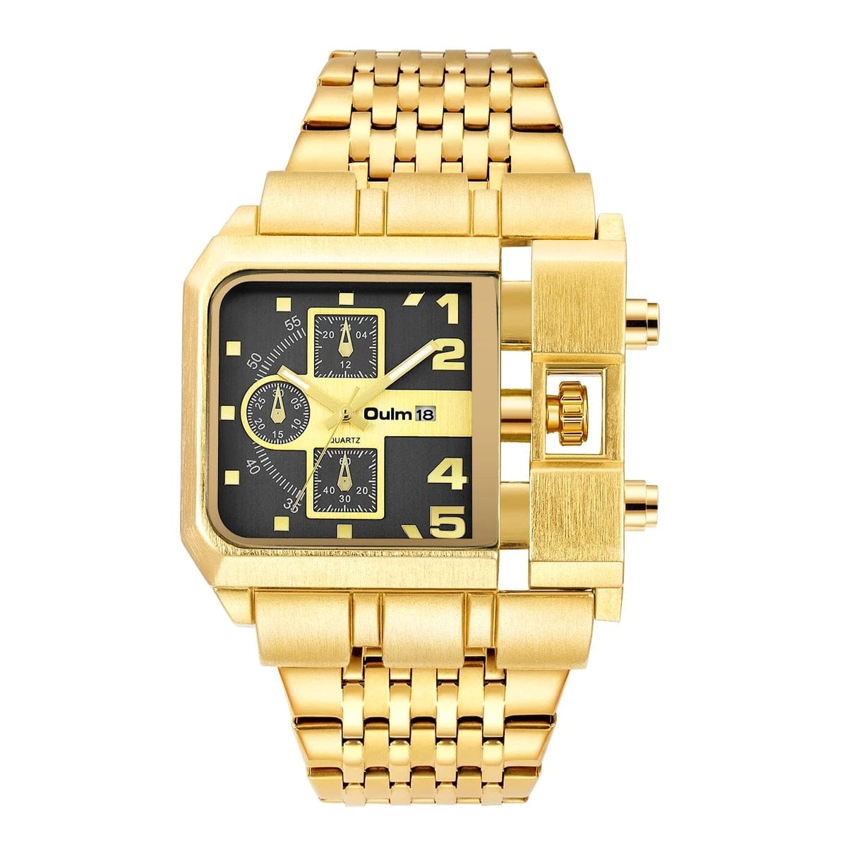 Showroom-Cadeau Ensemble montre-Bracelet en Quartz doré et collier
