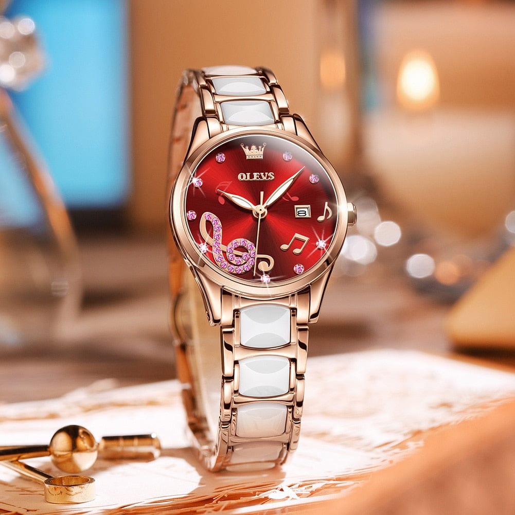 Showroom-Cadeau Montre de luxe, bracelet en céramique or Rose