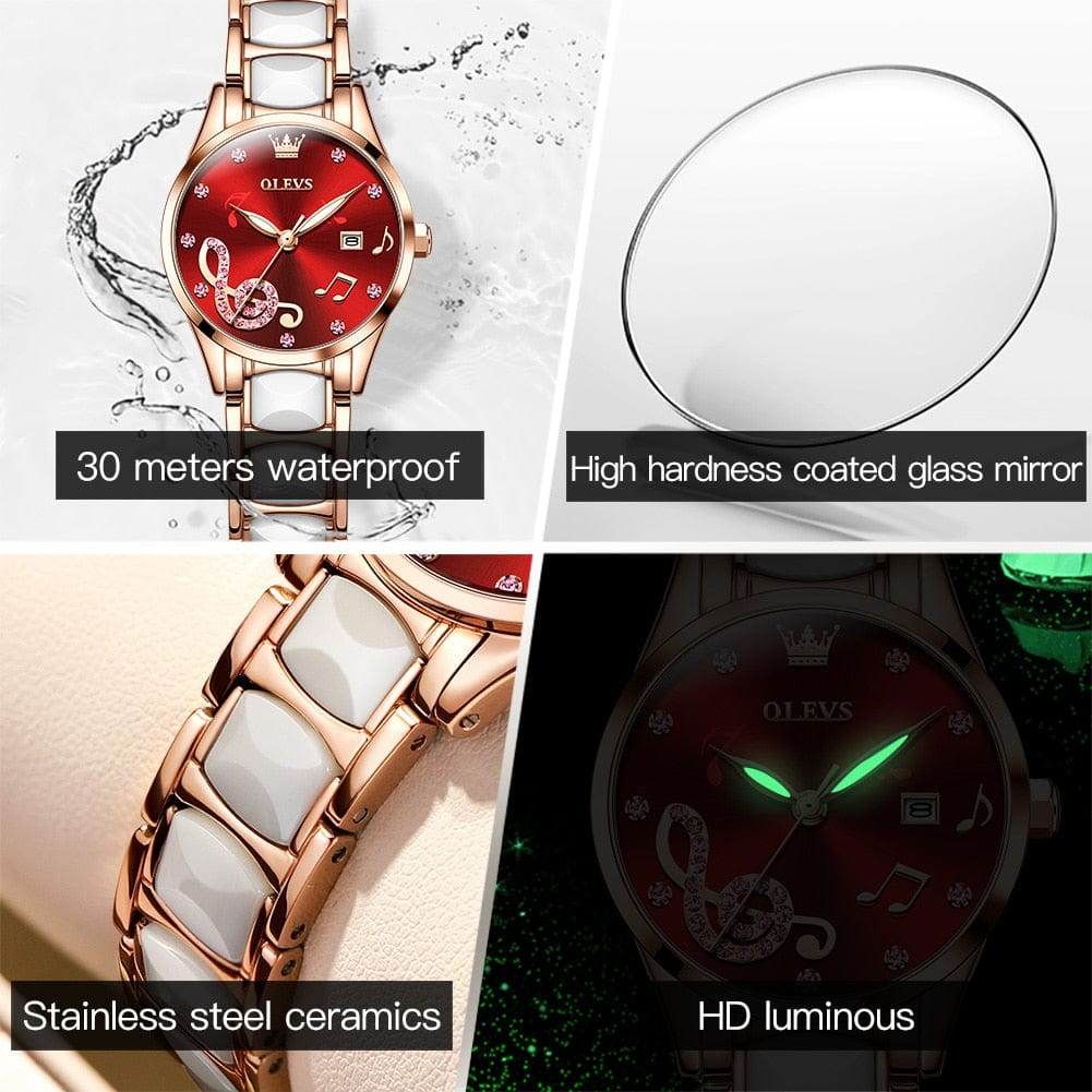 Showroom-Cadeau Montre de luxe, bracelet en céramique or Rose