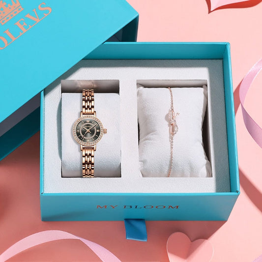 Showroom-Cadeau Noir Montre élégante en acier inoxydable