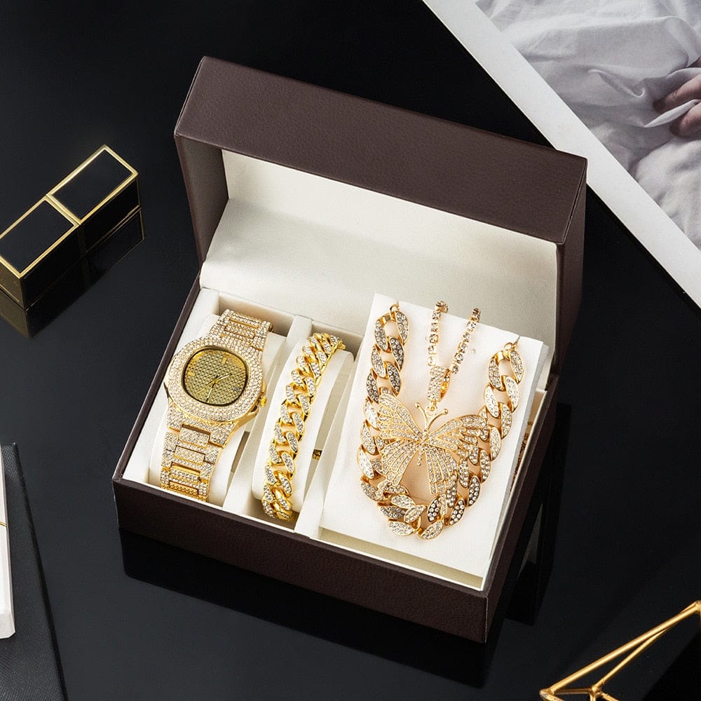 Showroom-Cadeau Or Ensemble montres de luxe 4 pièces
