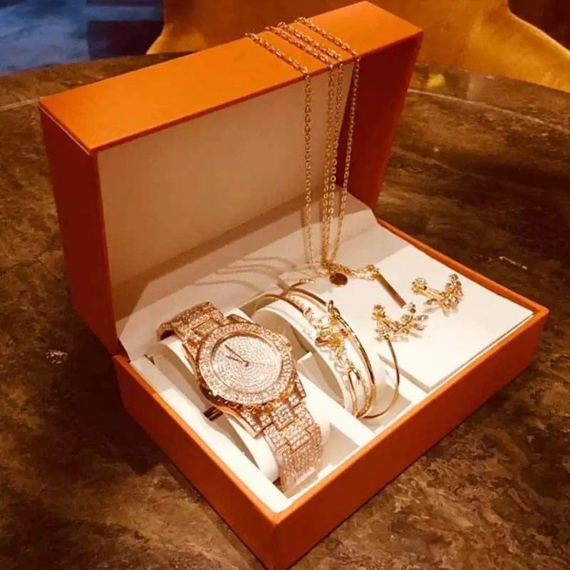 Showroom-Cadeau Or rose Coffret cadeau de luxe à strass
