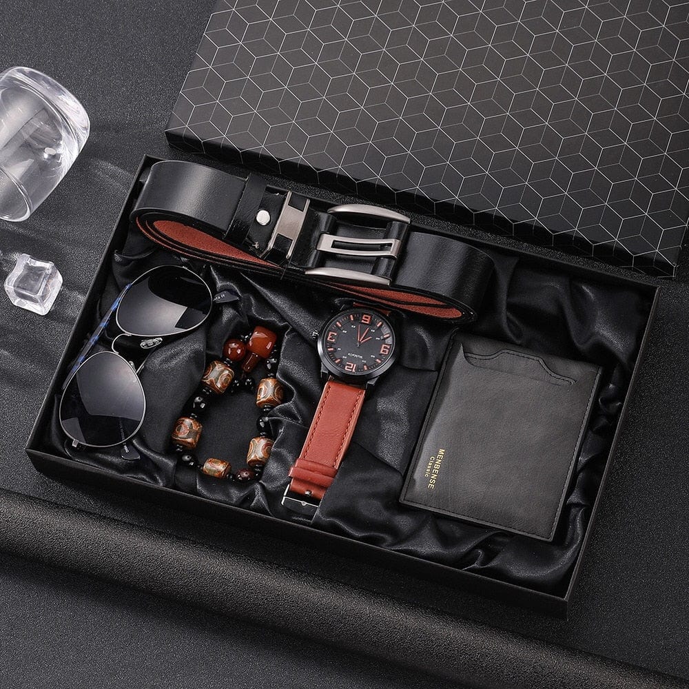 Showroom-Cadeau Orange Coffret cadeau homme de luxe 5 pièces