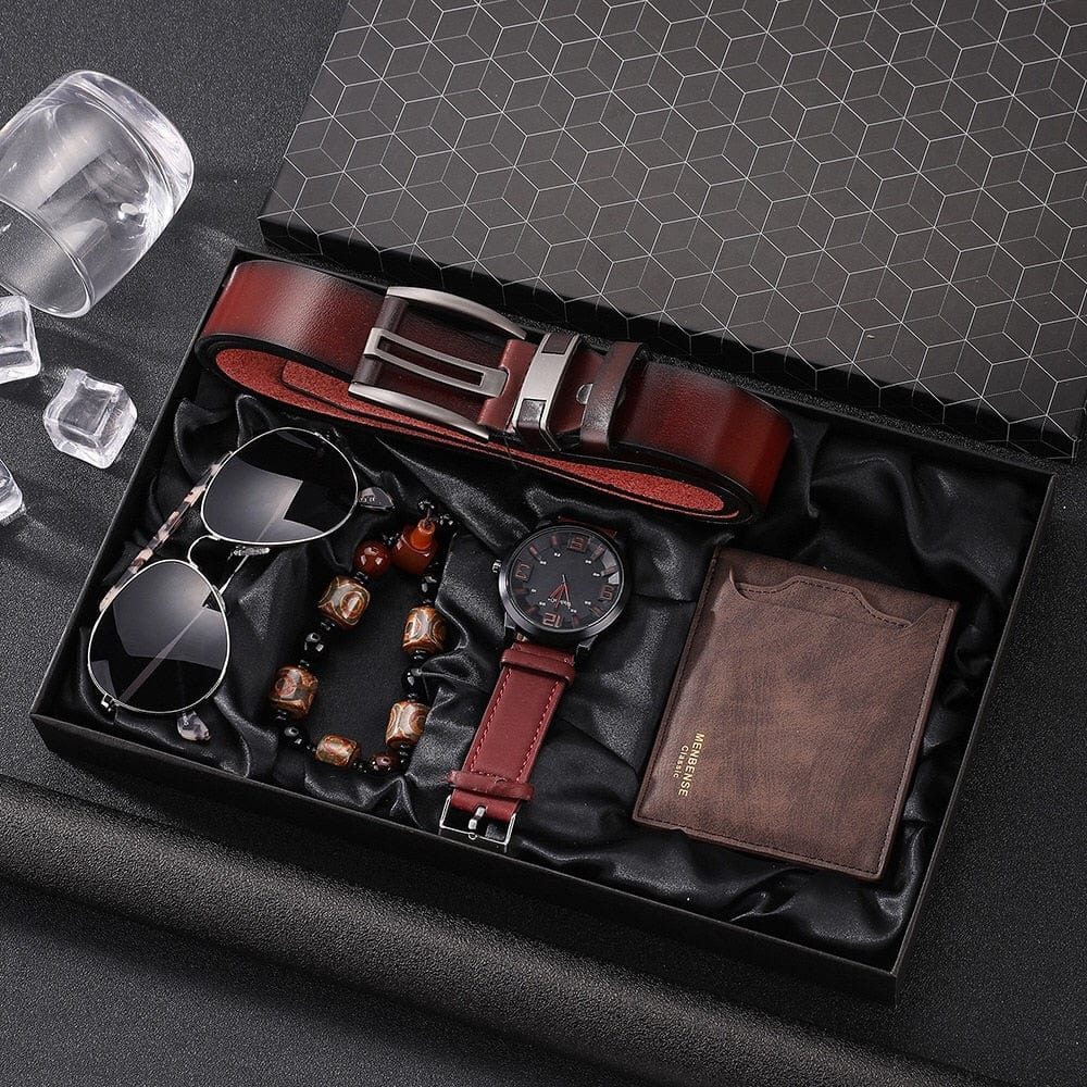 Showroom-Cadeau Rouge Coffret cadeau homme de luxe 5 pièces