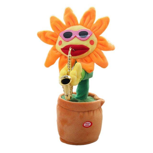 Showroom-Cadeau yellow tip 60 songs Tournesol en peluche électrique