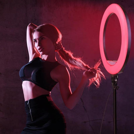 showroomcadeau Anneau selfie Anneau selfie lumineux rgb avec support pour téléphone