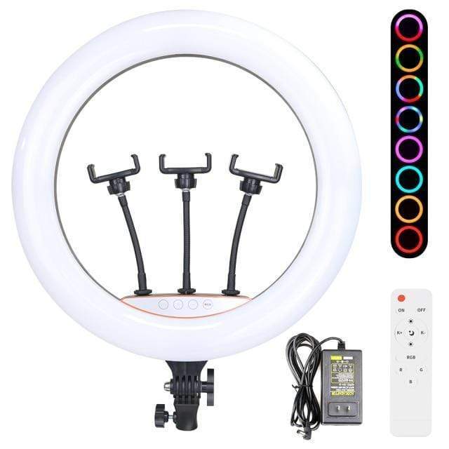 showroomcadeau Anneau selfie sans trépied Anneau selfie lumineux rgb avec support pour téléphone