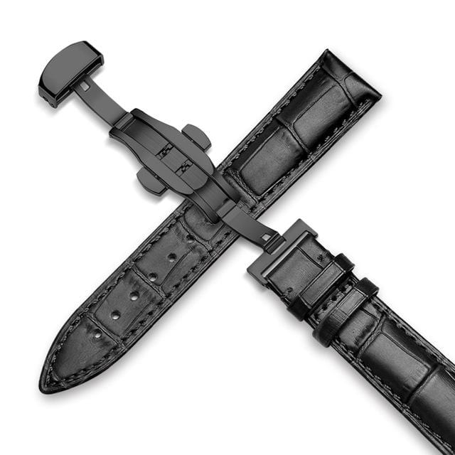 showroomcadeau bracelet en cuir Noir / 13mm Bracelet de montre en cuir