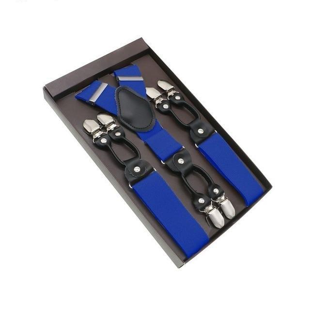 showroomcadeau Bretelles en cuir Bleu Bretelles en cuir véritable homme