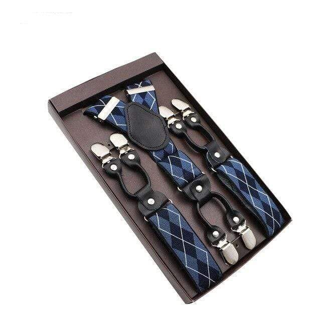showroomcadeau Bretelles en cuir Marine Bretelles en cuir véritable homme
