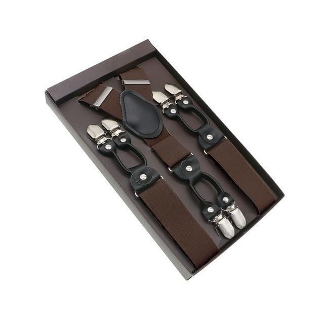 showroomcadeau Bretelles en cuir Marron Bretelles en cuir véritable homme