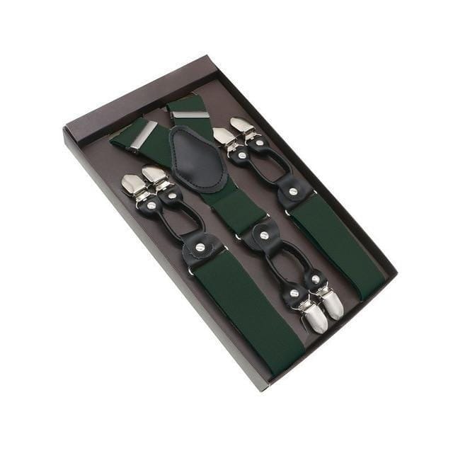 showroomcadeau Bretelles en cuir Vert Bretelles en cuir véritable homme