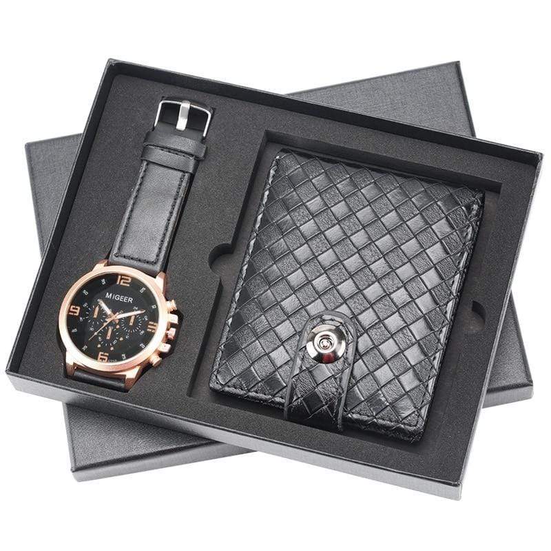 showroomcadeau coffret cadeau Montre Portefeuille ensemble cadeau luxe pour Homme