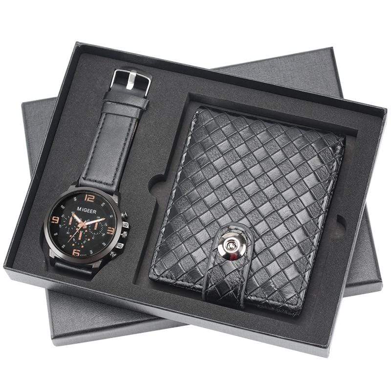 showroomcadeau coffret cadeau Montre Portefeuille ensemble cadeau luxe pour Homme