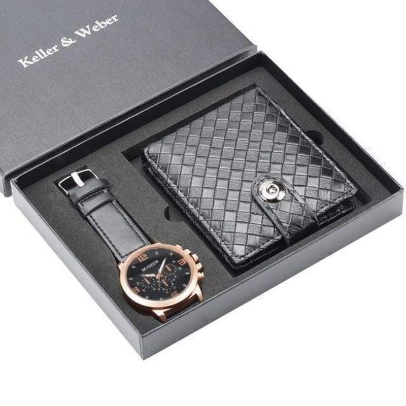 showroomcadeau coffret cadeau Rose Or Montre Portefeuille ensemble cadeau luxe pour Homme