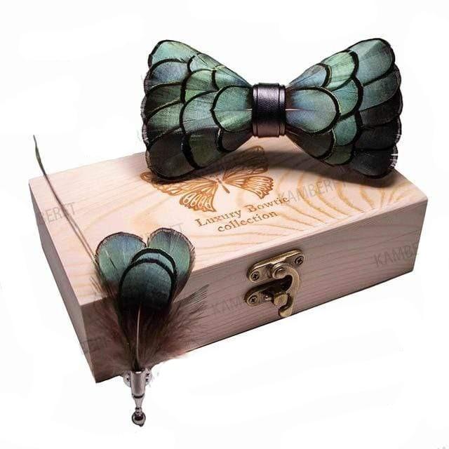 showroomcadeau coffret cravate 022 Original nœud mode plume