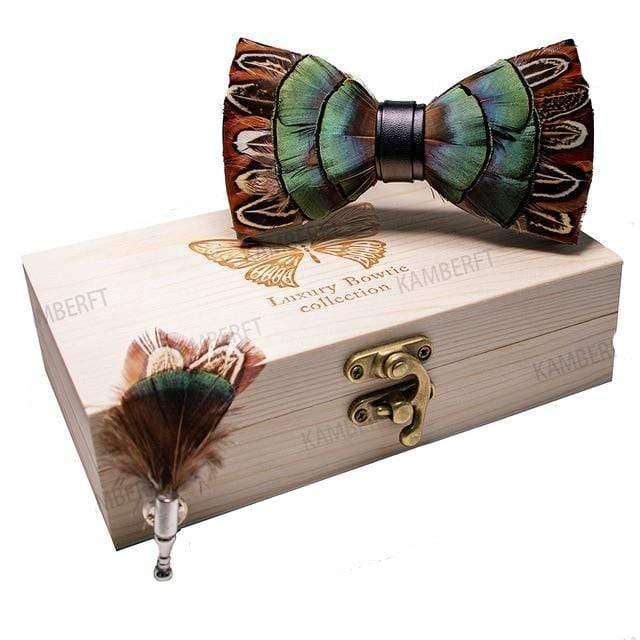 showroomcadeau coffret cravate 054 Original nœud mode plume