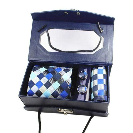 showroomcadeau coffret cravate Cravate mouchoir et manchette assortis