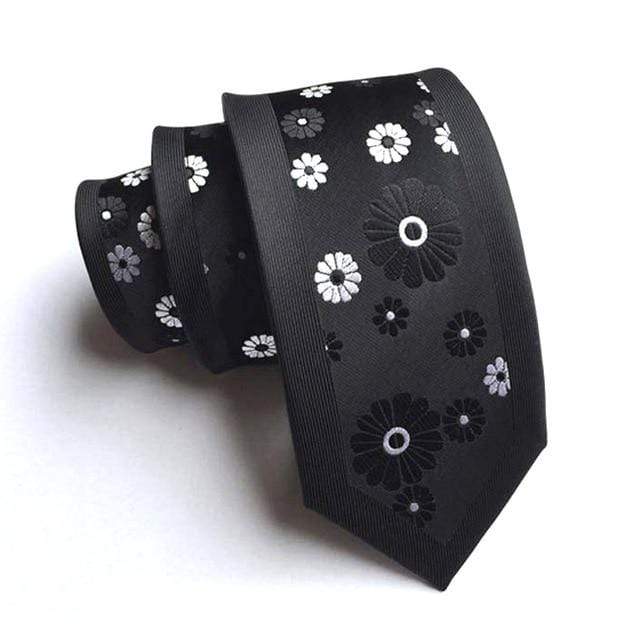 showroomcadeau coffret cravate Noir/Blanc Cravate en soie stylé pour homme et femme