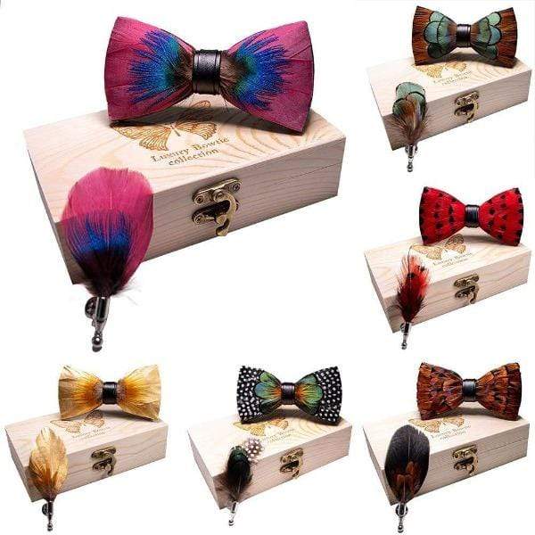 showroomcadeau coffret cravate Original nœud mode plume