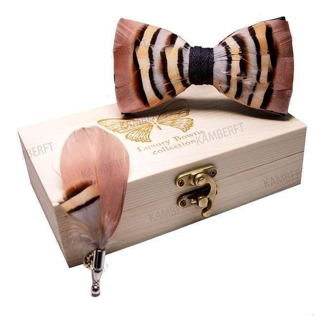 showroomcadeau coffret cravate Original nœud mode plume
