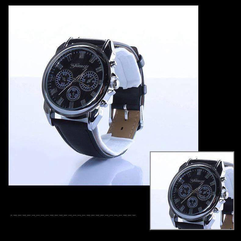 showroomcadeau Coffret montre en cuir Montre quartz ceinture en cuir avec portefeuilles style décontracté