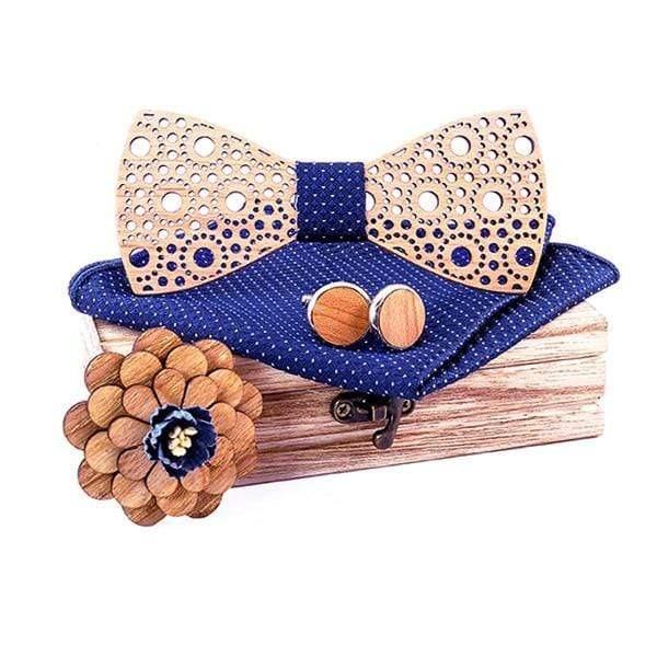 showroomcadeau Cravate homme Bleu Nœuds papillon pour hommes Boutons de manchette Nouveau Design