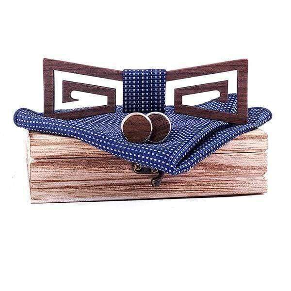 showroomcadeau Cravate homme Marine Nœud papillon hommes en bois tendance,Cravate homme