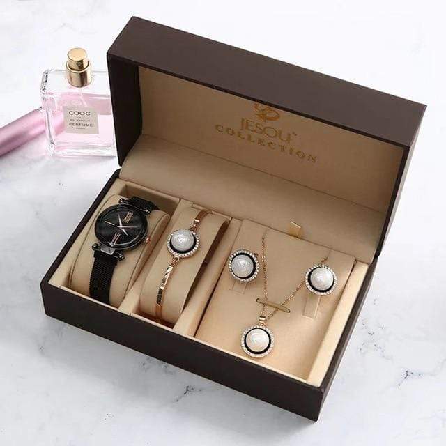showroomcadeau Ensemble bijoux Femme Blanc Ensemble boucle d'oreille collier Bracelet de charme Mode femmes